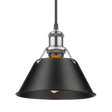 Golden Canada 3306-S PW-BLK - Yep by Golden Lighting Orwell 1-light 8in Pendant in Pewter and Matte Black shade